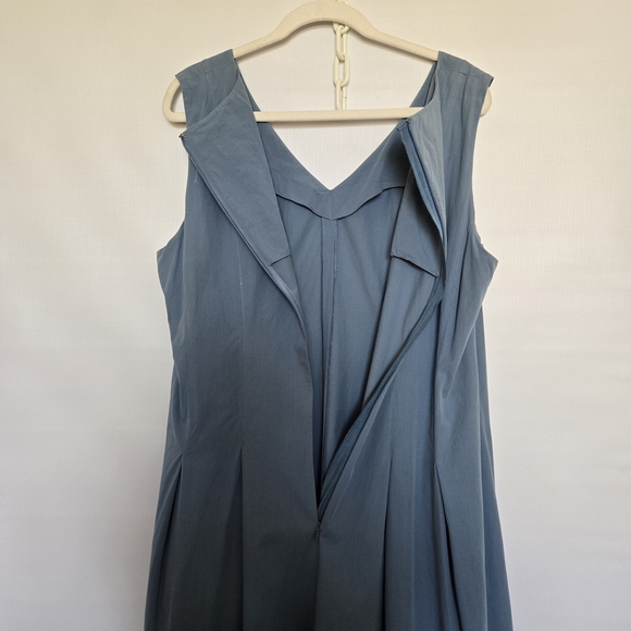LAFAYETTE 148 NEW YORK DRESS WOMEN MIDI BLUE LAGEN MINIMALIST COASTAL SIZE XL - Picture 6 of 11